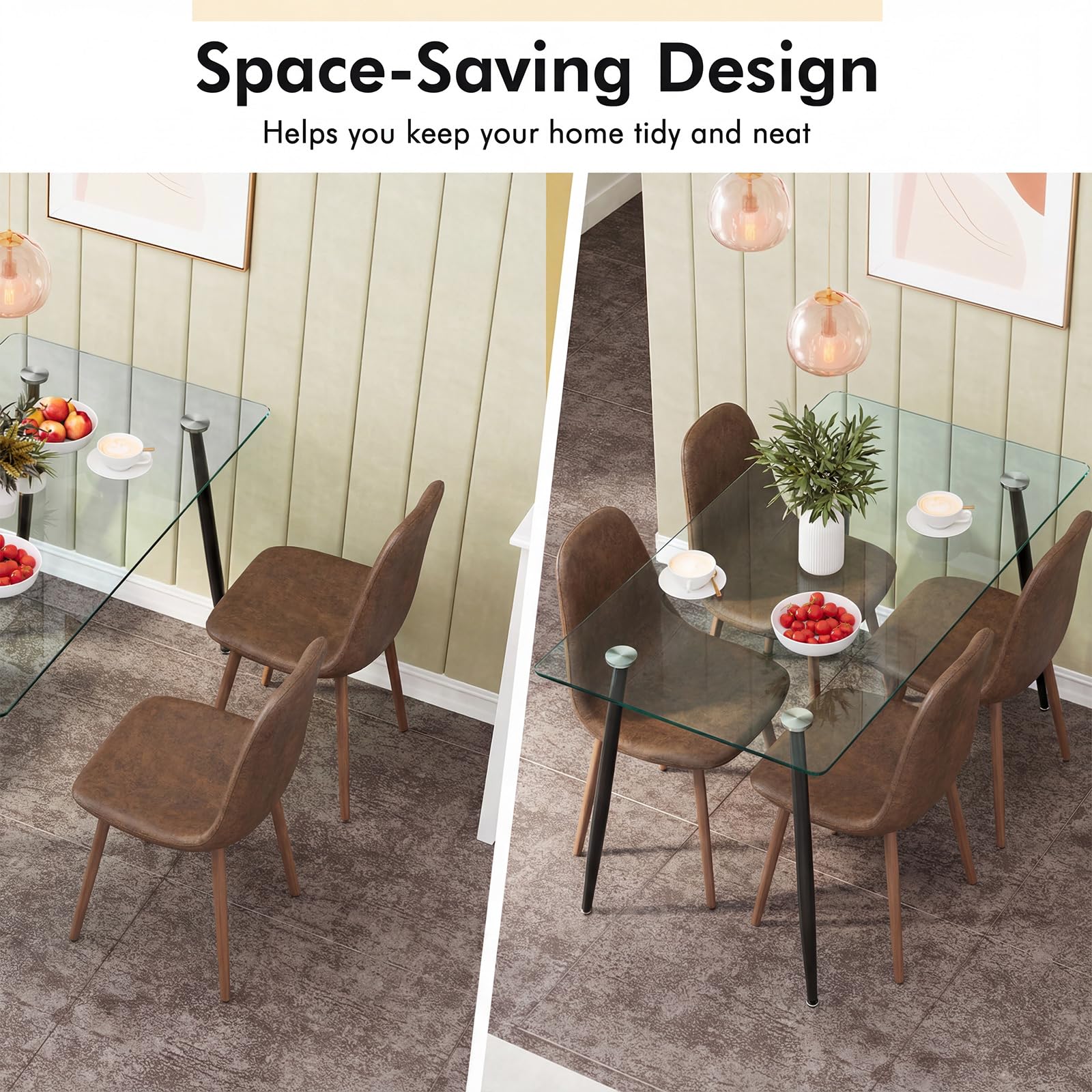 Tangkula Modern Kitchen Table and Chairs for 4