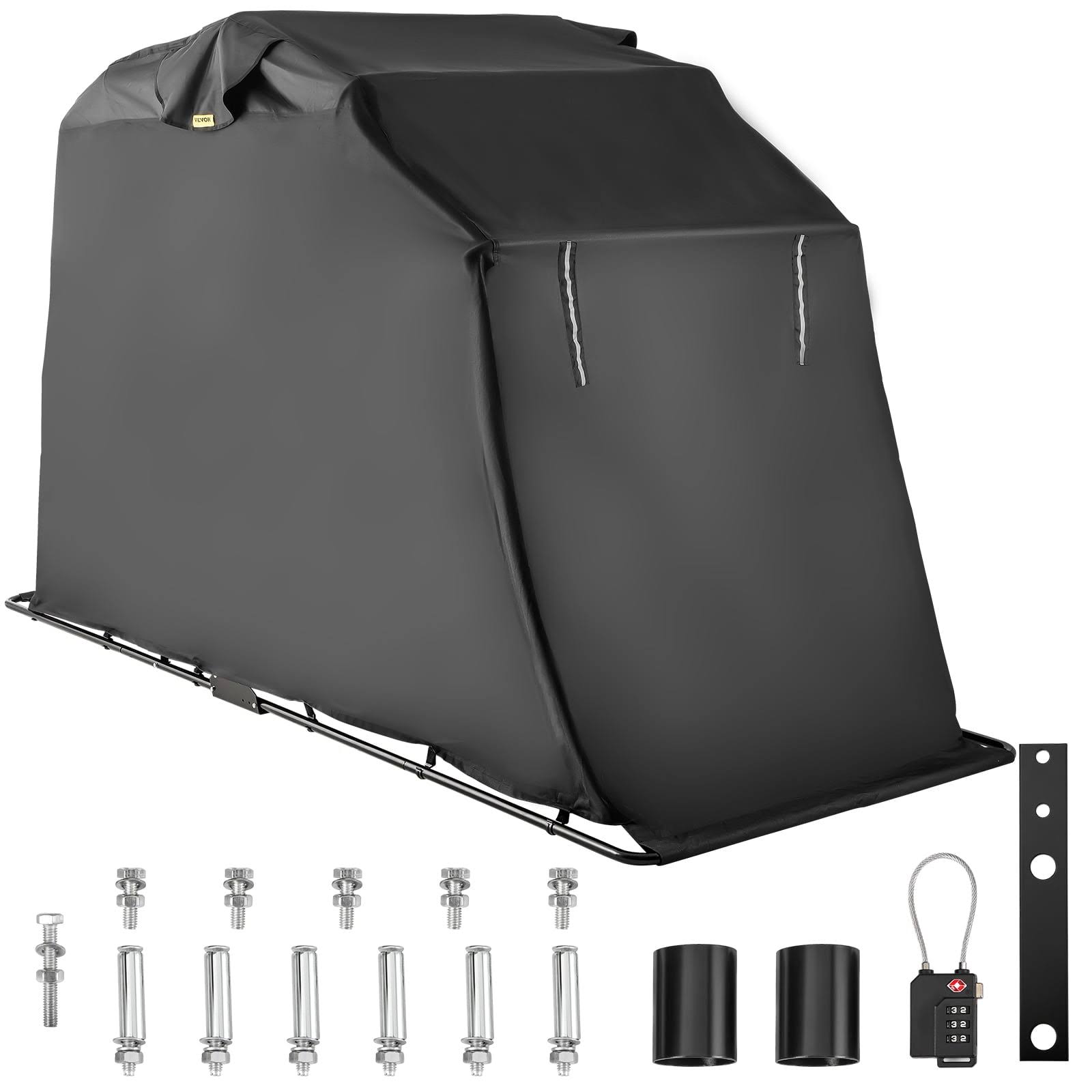 Vevorbrand Motorcycle Scooter Bike Cover Shelter, Waterproof Outdoor Storage Tent, Heavy Duty Shed, 600D Oxford Anti-UV, 133.9 inchx 53.9 inch x 76.8