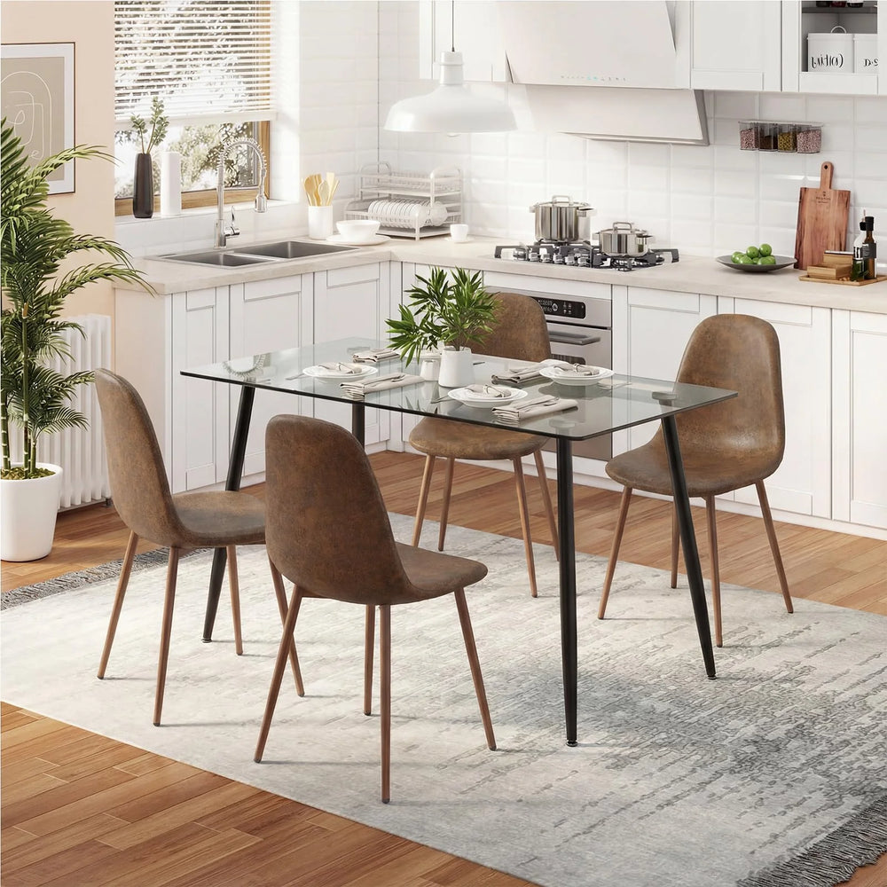 Tangkula Modern Kitchen Table and Chairs for 4