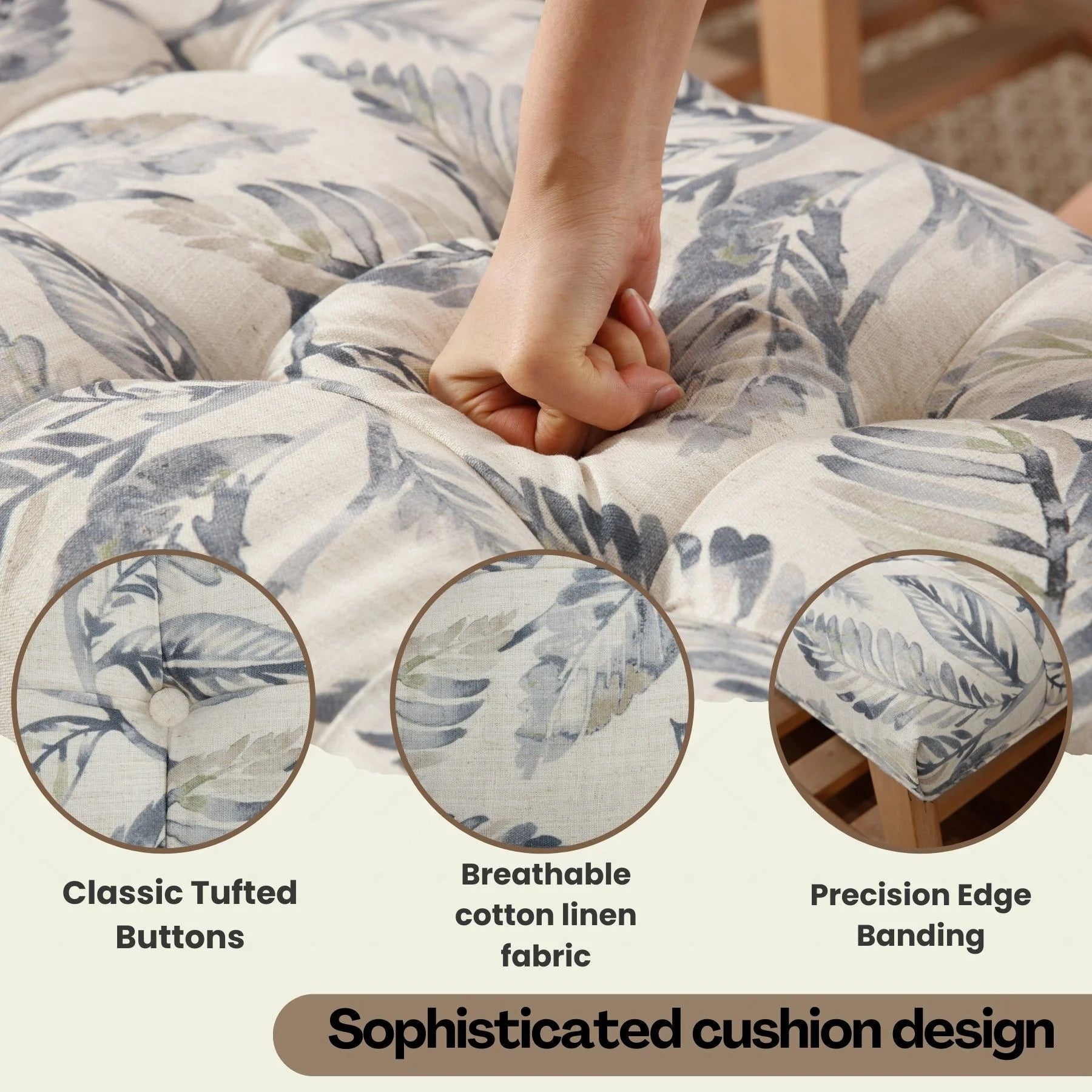 Dayalane Upholstered Storage Bench with Shoe Rack, Linen Fabric Entryway Bench for Living Room, Bedroom and Hallway, Multi Functional Ottoman with Solid Wood Shelf, Beige