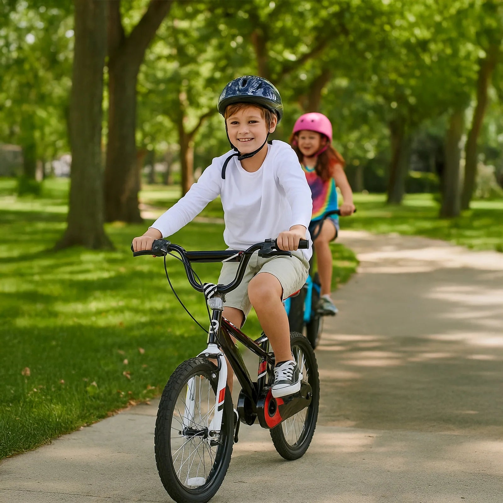 Kids Bike Boy Bicycle 20 in for Children Age 6 - 12 Years Old Height 48 - 60 in Toddler Cycling Dual Hand Brakes Black Sport Outdoor Bikes