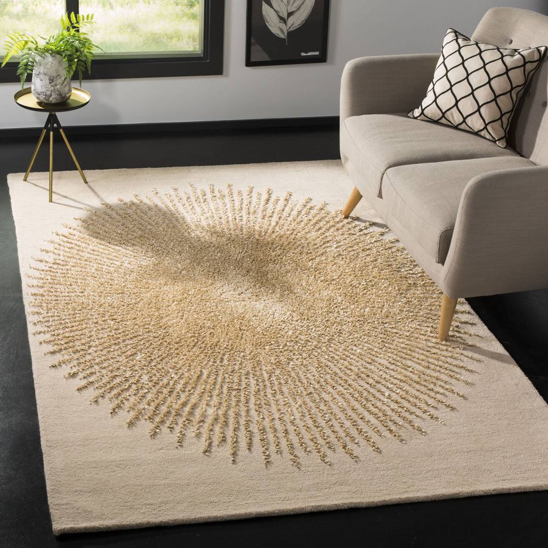 Mercer41 Tess Hand-Tufted Wool Beige/Gold Area Rug