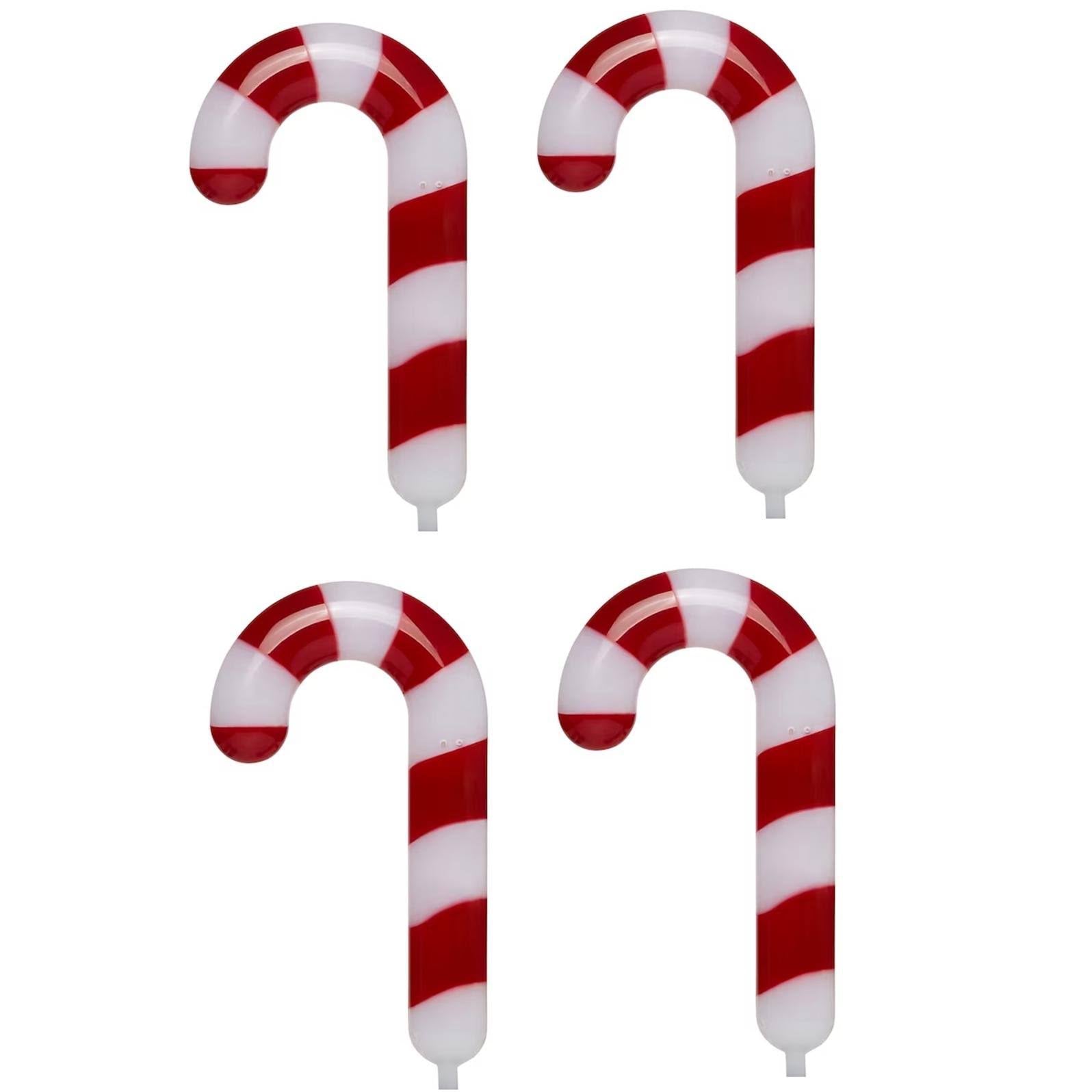GE Staybright 4-Marker White Candy Cane Christmas Pathway Markers
